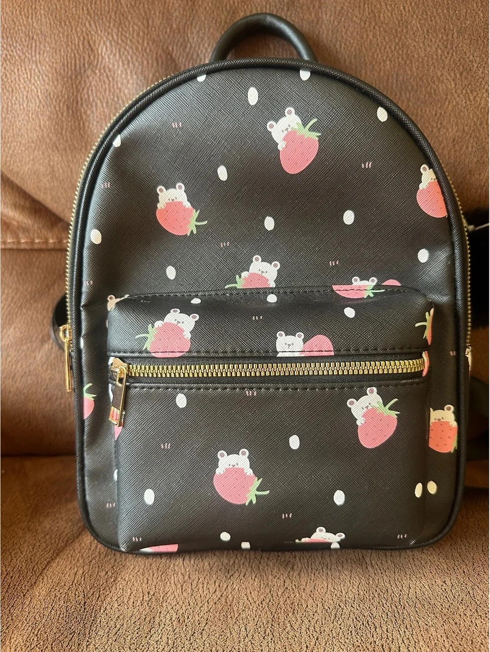 Like Dreams Polka Dot Strawberry Bear Mini Backpack NWT